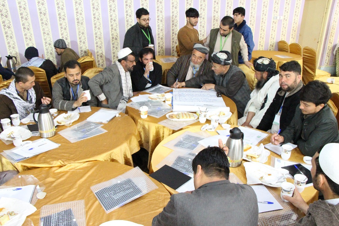 Community members learning about human rights protection